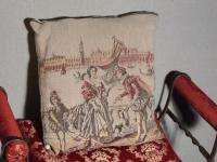 VINTAGE PAIR OF TAPESTRY PILLOWS VICTORIAN COURTING  
