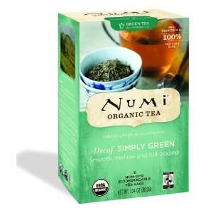 Numi Organic Tea Simply Decaf Green Tea, 16 Count Bags  