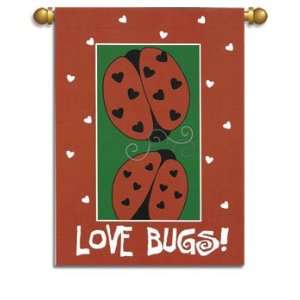  Love Bugs LadyBug Garden Flag Banner 29 x 42: Patio, Lawn 