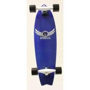  Dregs 30 Fiberfish Blue Longboard Deck (Deck Only 