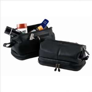 Royce Leather 260 3 Toiletry Bag with Zippered Bottom Compartment 