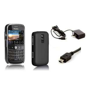  Blackberry Bold 9000 Back Cover   Black + Home Charger 
