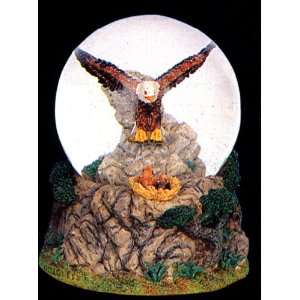 Flying Bald Eagle Resin Rotating Snow Globe   Sculptured Resin Water 