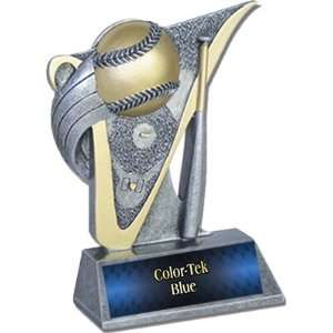  4.5 Custom Baseball Victory Resin Trophies BLUE COLOR TEK PLATE 