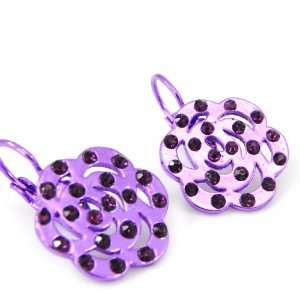    Earrings / dormeuses french touch Camélia purple. Jewelry