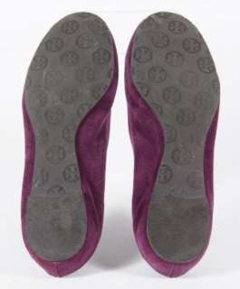 Tory Burch Medallion Toe Purple/Magenta Suede Ballet Flats 10.5 M 