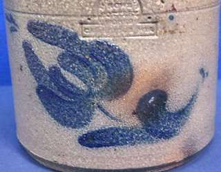 Rowe Pottery Works 1998 Stoneware Cobalt Blue Slip Crock Salt Glaze 