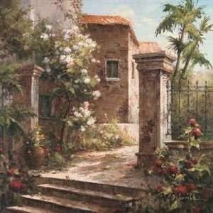  Courtyard With Flowers Poster Print