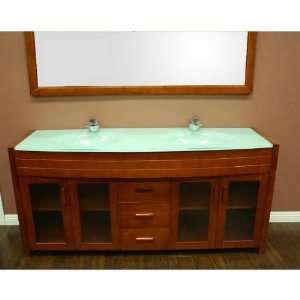  DEC016B 2 Waterfall 72 Double Sink Vanity Set in Honey Oak DEC016B 2