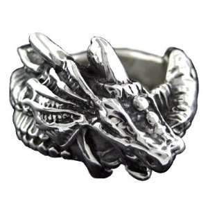 925 Silver Heavy Dragon Ring Size 11.5 Jewelry