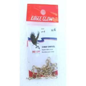  Eagle Claw 3 Way Swivels Brass, Size 4, Quantity 6 