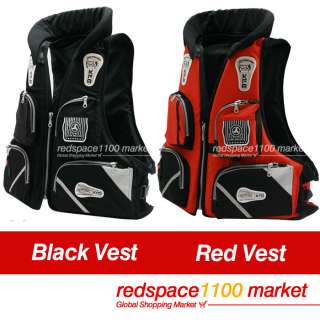 Fly Fishing Safety Vest Waistcoat Life Black/Red (1ea)  
