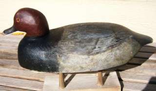   Vintage Ontario DRAKE REDHEAD WOOD DUCK DECOY; St. Clair Flats Style