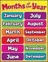 MONTHS OF THE YEAR Chart Poster Classroom Educational TF NEW  