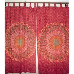 India Decor Curtains Mandala Red Trendy Ethnic Beautiful Elegant 