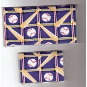  Checkbook Cover Debit Set Made with Baseball and Bat 