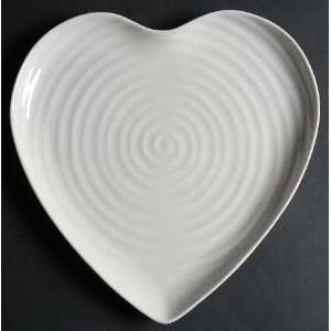 Portmeirion Sophie Conran White 11 Heart Plate, Fine China Dinnerware