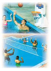 Inground Pool Jam 2 in 1 Basketball / Volleyball Game  