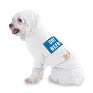 GOT BEER? Hooded (Hoody) T Shirt with pocket for your Dog or Cat LARGE 