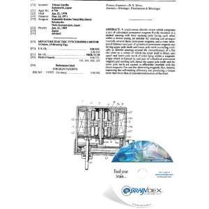   Patent CD for MINIATURE ELECTRIC SYNCHRONOUS MOTOR: Everything Else