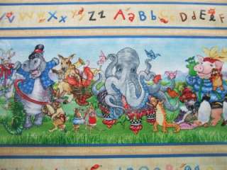 Alphabet Soup Animal Stripe Childrens South Seas Fabric  