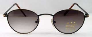 Vintage Small Round Purple Lens Bronze Sunglasses 567  