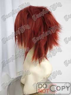 GRAY MAN LAVI SHORT COPPER RED spiky COSPLAY WIG  