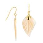goldia 14k Gold Mother of Pearl Leaf Dangle Earrings