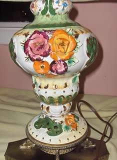 Up for sale is a beautiful vintage porcelain lamp (26.75” tall, 18 