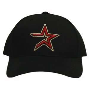   Astros Cherry Red Star On Smooth Black Snapback Hat