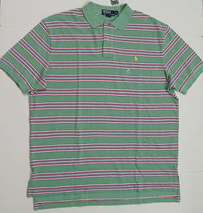 POLO RALPH LAUREN Men Stripes Polo Shirts   Green NEW NWT  