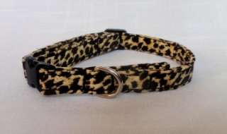Leopard Print CUSTOM MADE Adjustable Dog/Pet/Cat Collar CUTE!  