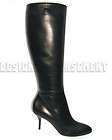 GUCCI black Leather STEVE side Zip Rubber sole Knee boots NIB 