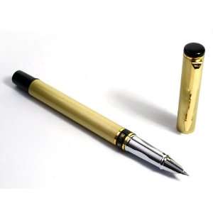  Golden Extra Fine Black Carved Ring Cap Fountain Pen with 