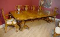 English George II Dining Table 10 Queen Anne Chairs Set  