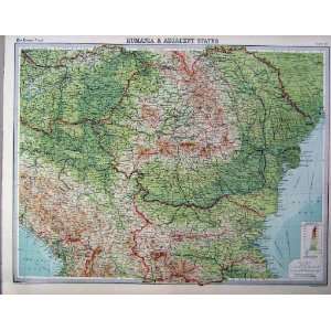 1920 Rumania Adjacent States Map Black Sea:  Home & Kitchen