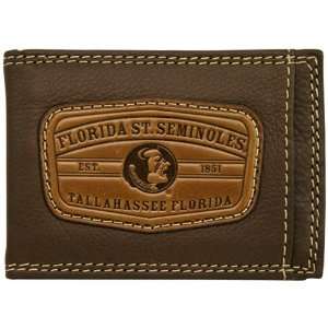   Seminoles (FSU) Brown Leather Money Clip Wallet
