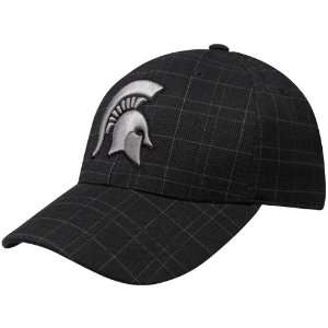   State Spartans Black Plaid Monument One Fit Hat