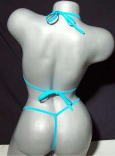   ice/blue trim sexy micro G string bikini buy made in USA  