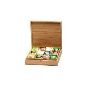   Compartment Tea Box w/ Solid Cover, Bamboo 