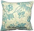 colefax and fowler indienne designer fabric teal green cushion pillow