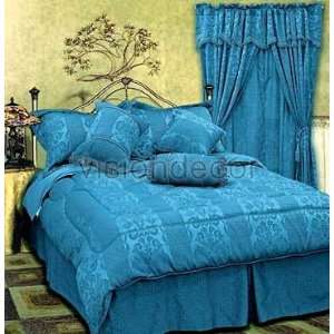   Tone on Tone Jacquard King Bed in a Bag Comforter Bedding Set: Home