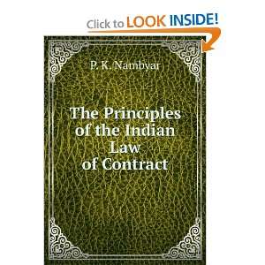   The Principles of the Indian Law of Contract P. K. Nambyar Books