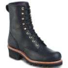 Chippewa Mens Work Boots Leather Logger Steel Toe 8 Black 73015 
