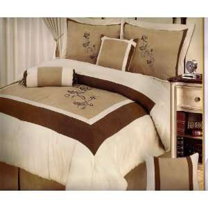Brand New Beverly Micro Suede Patchwork King comforter 7PCS bed in a 