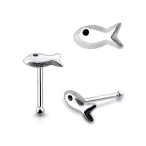  Plain Fish Ball End Nose Pin Jewelry