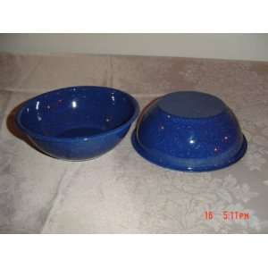 Set of 2 Enamelware Cereal Bowls 