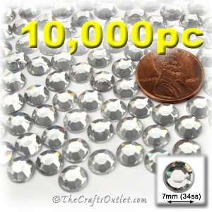 10,000pc Loose flatback Acrylic Rhinestones Round 7mm 