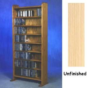 Solid Oak 8 Shelf CD Cabinet   Holds 440 CDs (Unfinished) (53.5H x 24 