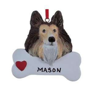  Personalized Collie Christmas Ornament